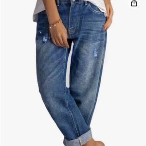 Akivide Women's High Waisted Straight Leg Jeans Boyfriend Loose Denim Jeans